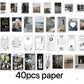 100pcs Deco Pack - Romantic Frost Snow | Magazine Style | Ephemera Paper | Sticker | Die Cut