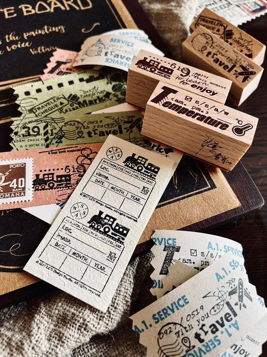 RARE TO FIND - Traveler | 4pcs Rubber Stamp set