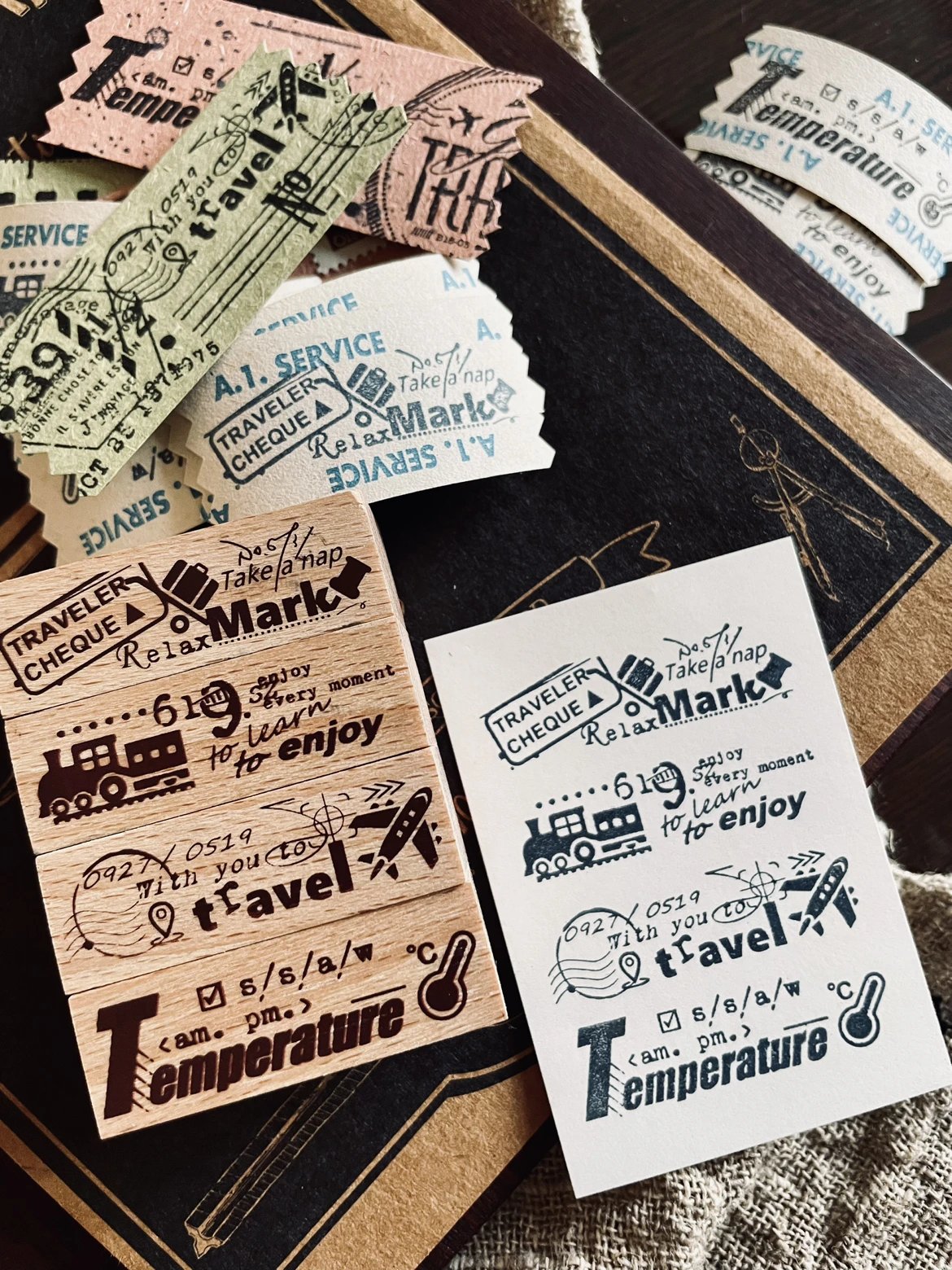 RARE TO FIND - Traveler | 4pcs Rubber Stamp set