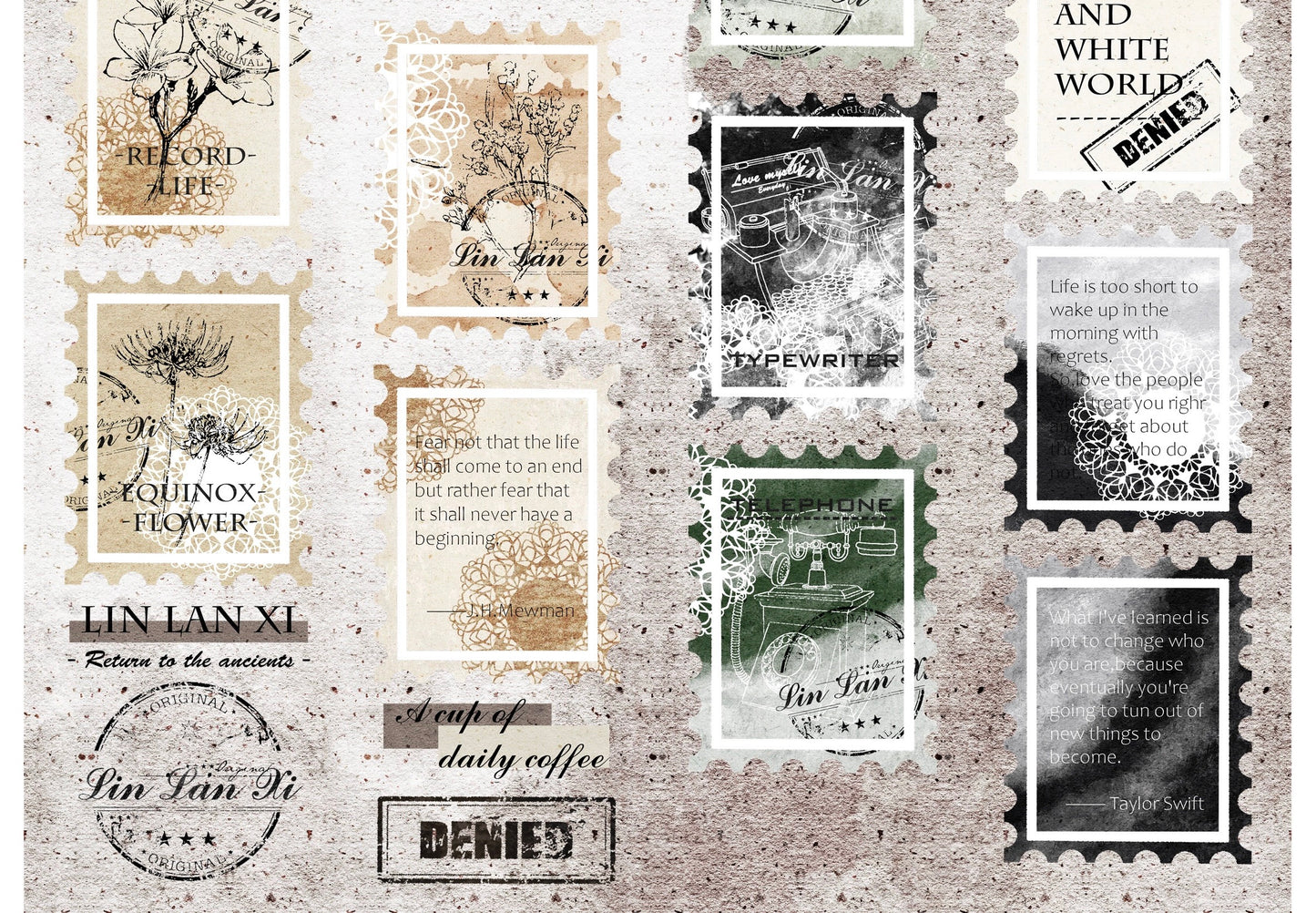 LLX - Stamp Collection | 3.5cm Tape | Release Paper | 5M | PET Version