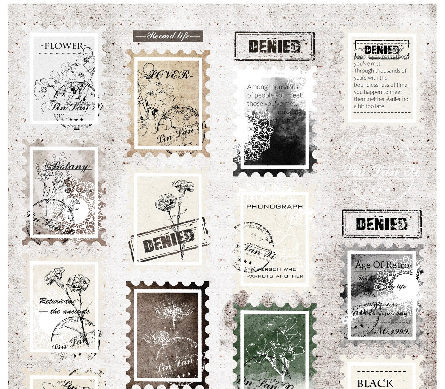 LLX - Stamp Collection | 3.5cm Tape | Release Paper | 5M | PET Version