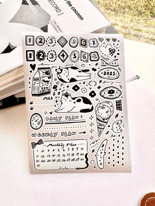 NEW! Calico Cat Studio - Plan | Kiss-cut | 1 Sheet | Stickers