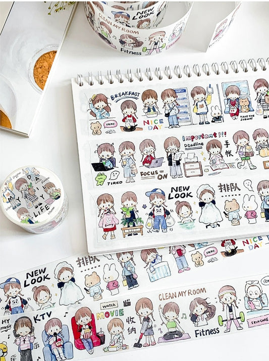 Molinta - My Daily Life| 4cm Washi Tape | Release Paper | 5M