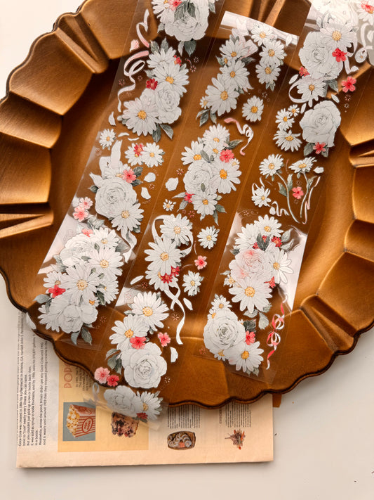 NEW! MJ - White | Kiss-cut | 6cm Iridescent PET Tape | Release Paper | 5M