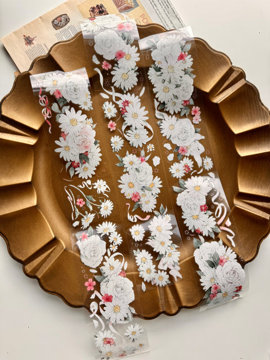 NEW! MJ - White | Kiss-cut | 6cm Iridescent PET Tape | Release Paper | 5M