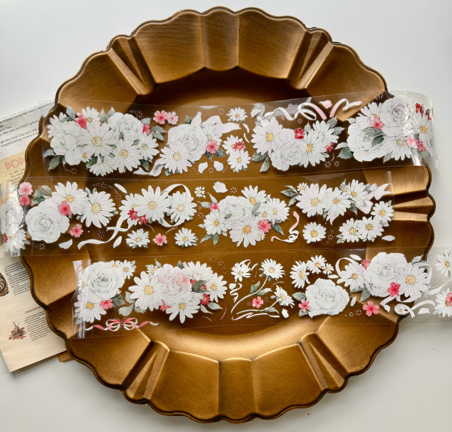 NEW! MJ - White | Kiss-cut | 6cm Iridescent PET Tape | Release Paper | 5M