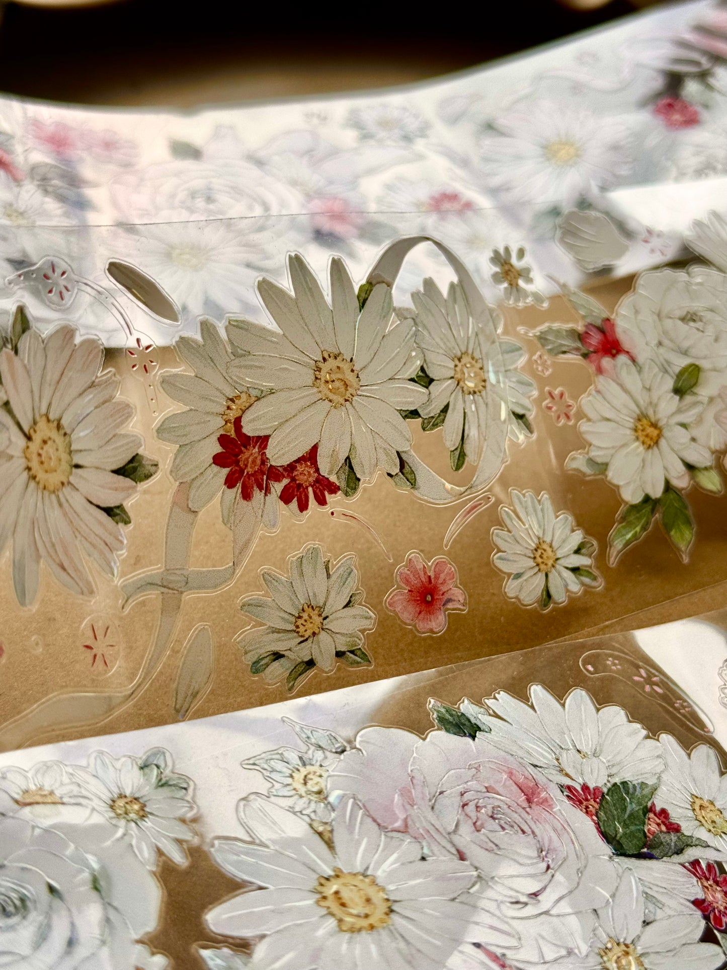 NEW! MJ - White | Kiss-cut | 6cm Iridescent PET Tape | Release Paper | 5M