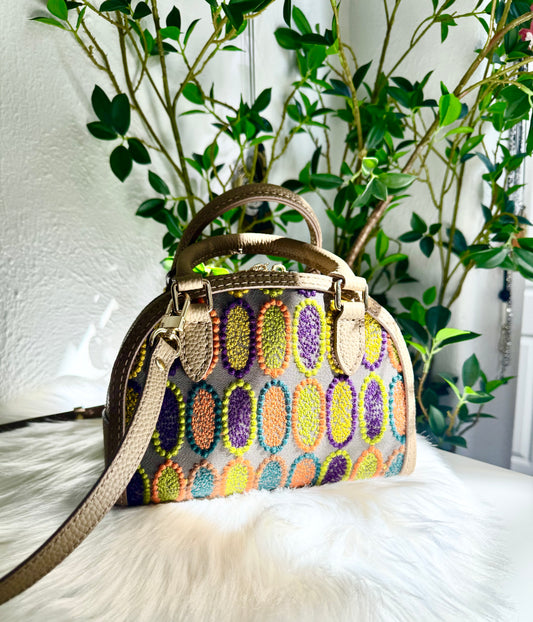 ESH Exclusive Collection - pot-au-feu | Double-sided Pattern | mina perhonen Fabric | Real Leather | Handle | Crossbody | Handmade Products