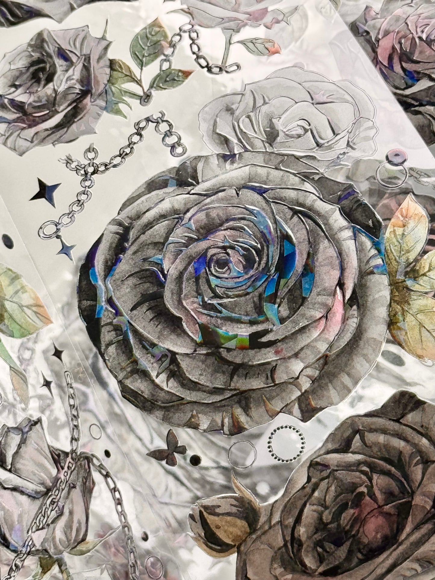 Likey - Dark Rose | 6cm Iridescent PET Tape | Release Paper