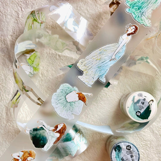 DingDing - No.30 Lil' Green | Kiss-cut | 5cm PET Tape |  Release Paper