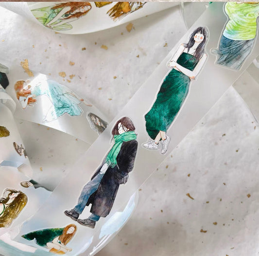 DingDing - No.30 Lil' Green | Kiss-cut | 5cm PET Tape |  Release Paper