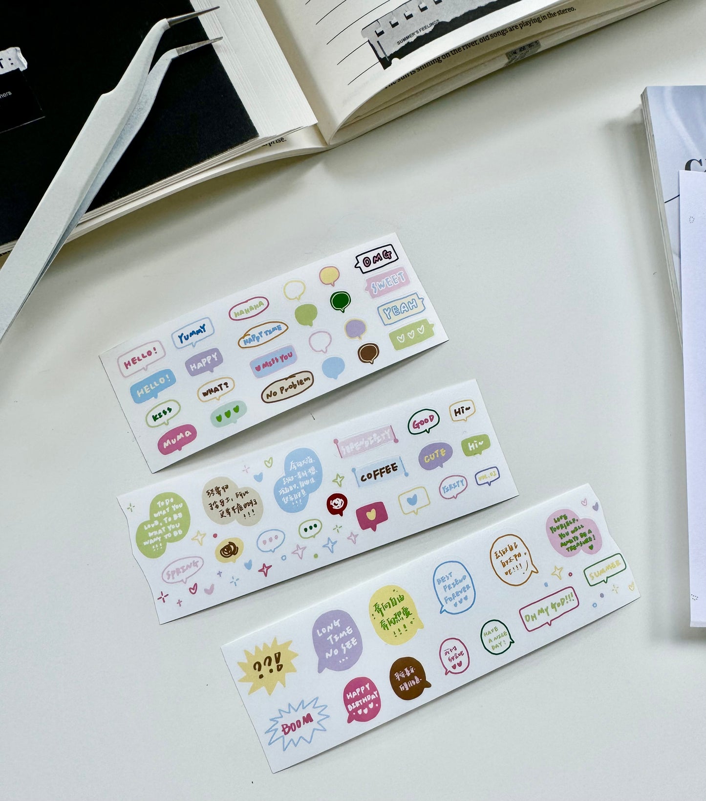 YiRiYY - Hello | Pre-cut | 4cm Sticker Paper Tape | Release Paper