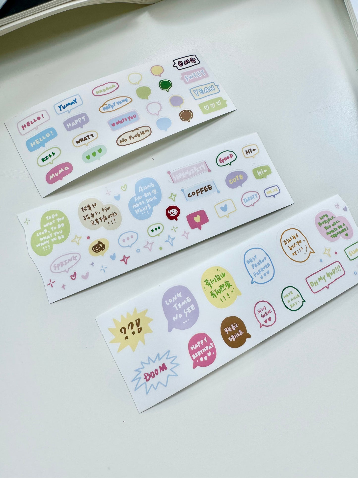YiRiYY - Hello | Pre-cut | 4cm Sticker Paper Tape | Release Paper