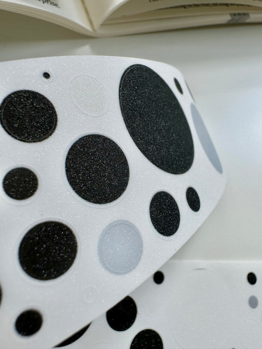 YiRiYY - Circle Black | Glitter | Kiss-cut | 4cm Synthetic Paper Tape | Release Paper