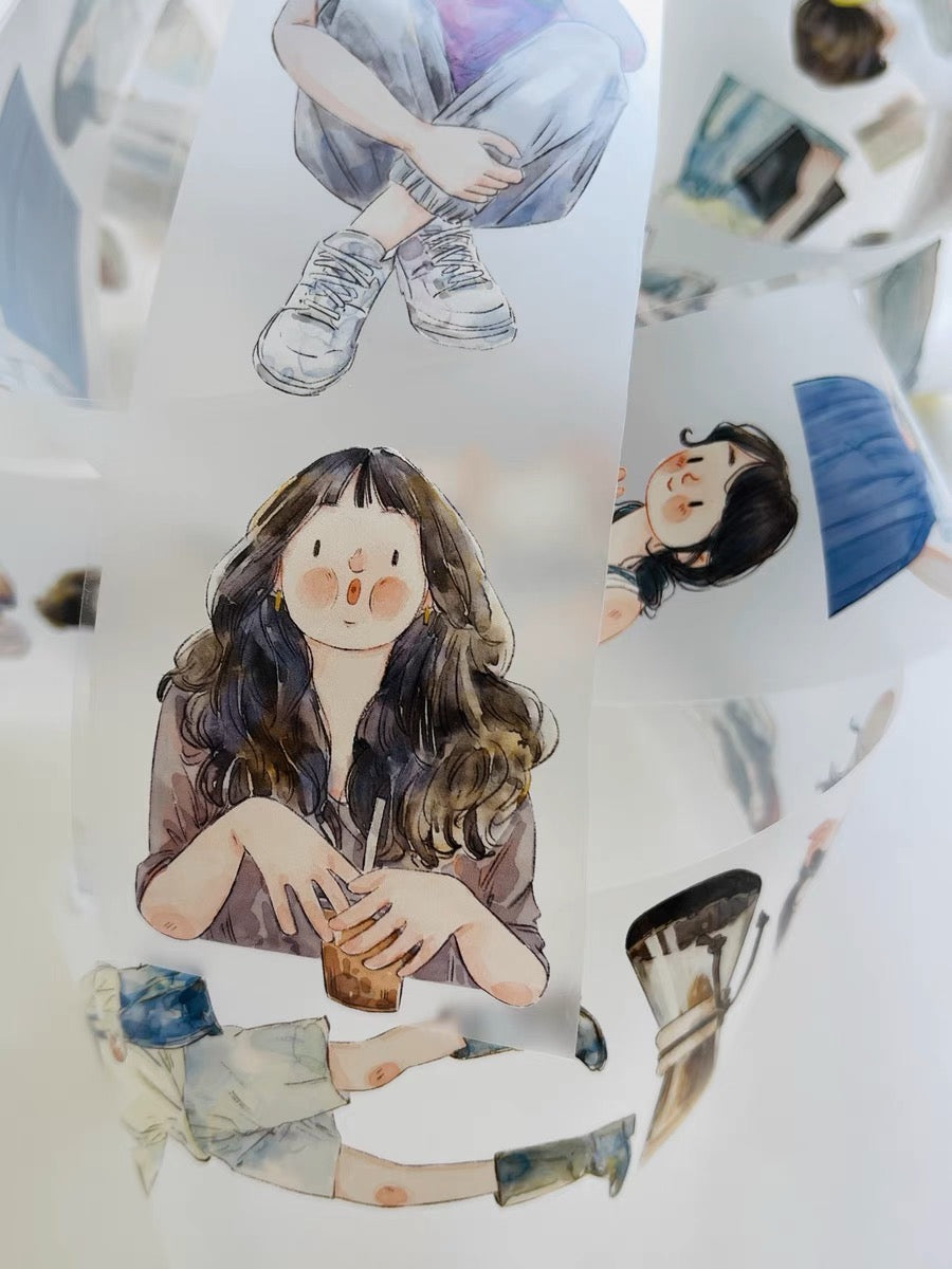 DingDing No.7 - Little Time | 5cm Matte PET Tape | Release Paper