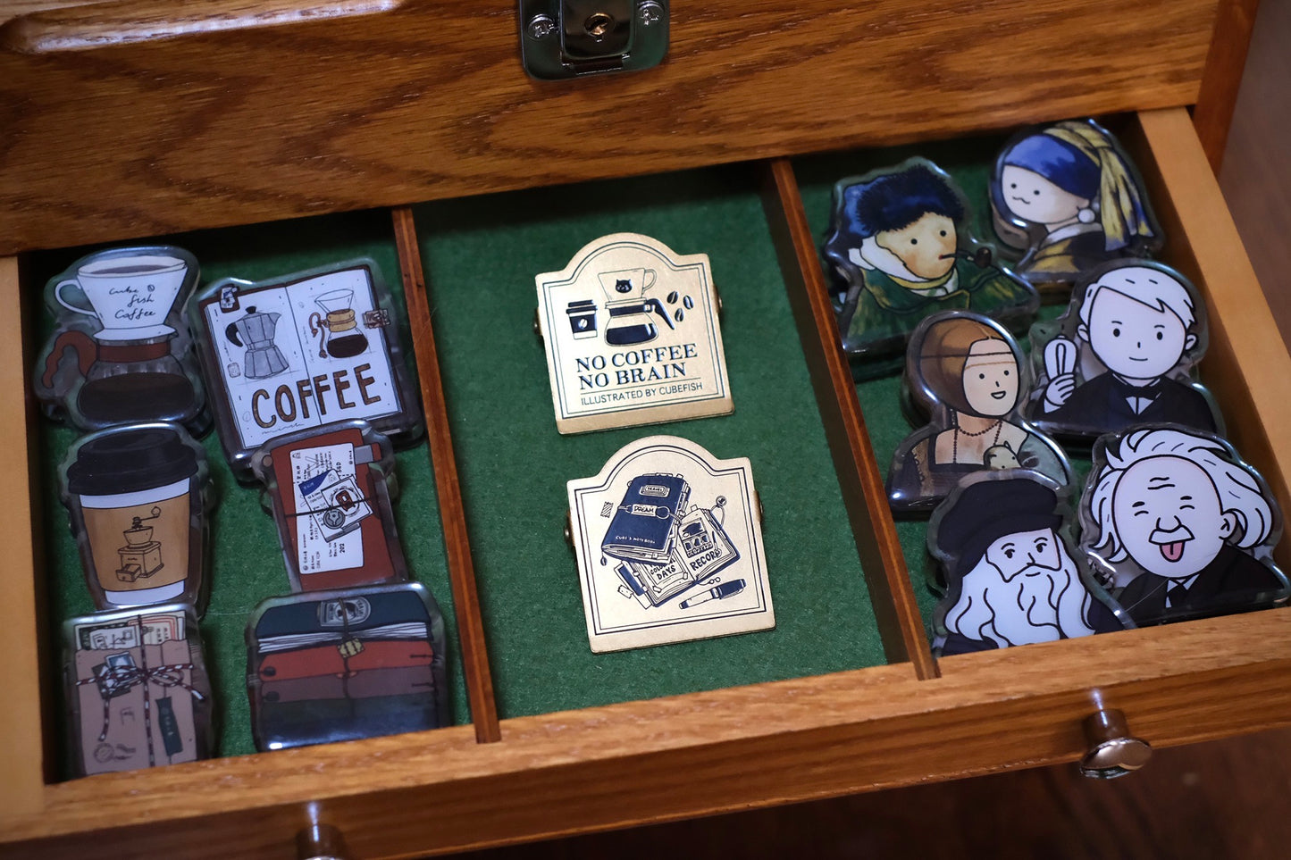 NEW! Cube Fish - Coffee | Brass | Notebook/ TN/ Planner Clip | Bookmark
