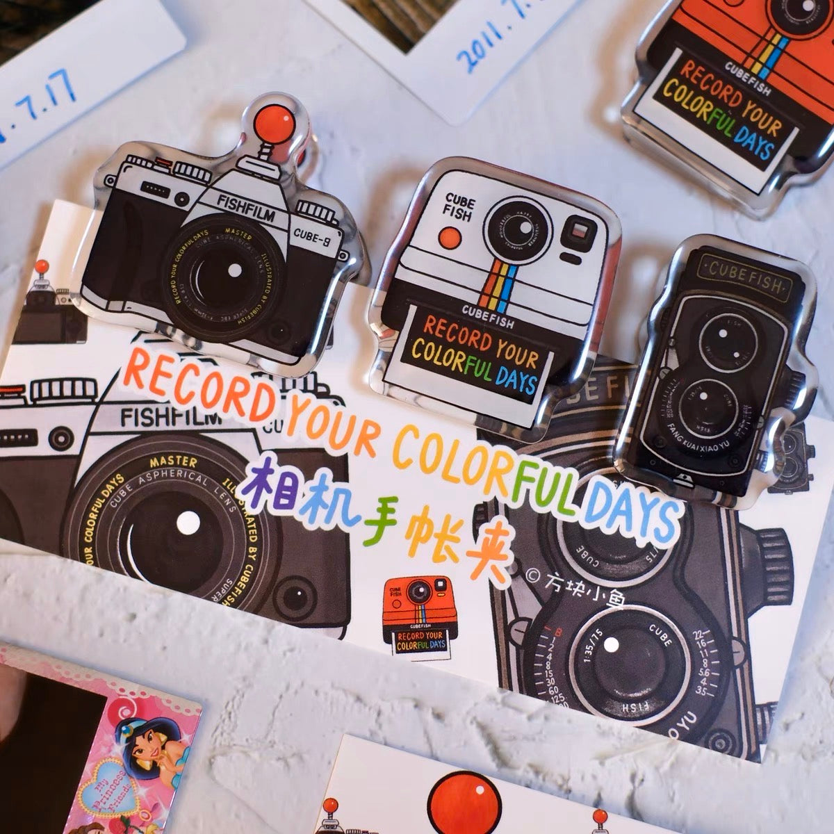 NEW! Cube Fish - Record Your Colorful Days | Acrylic Resin Clip Set
