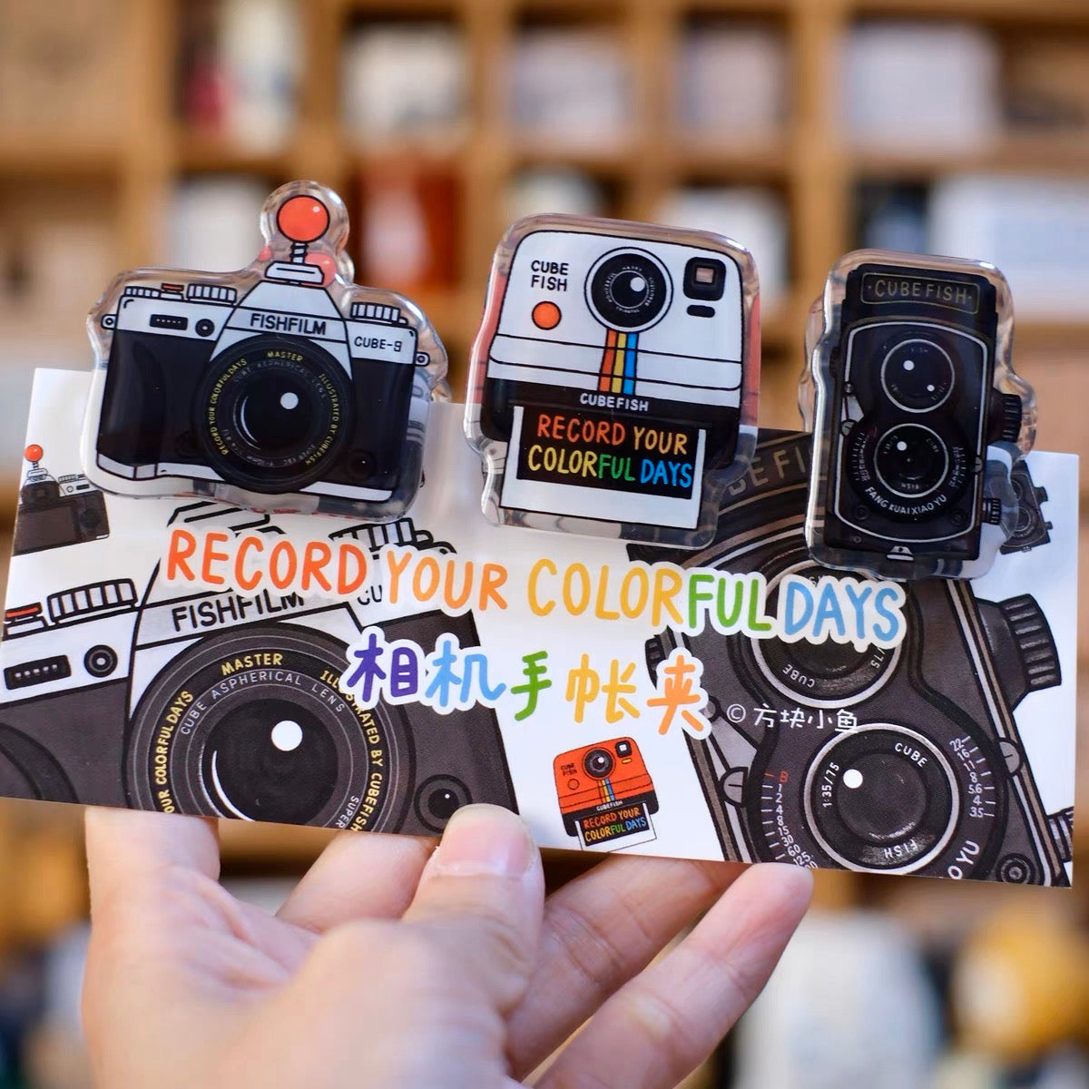 NEW! Cube Fish - Record Your Colorful Days | Acrylic Resin Clip Set