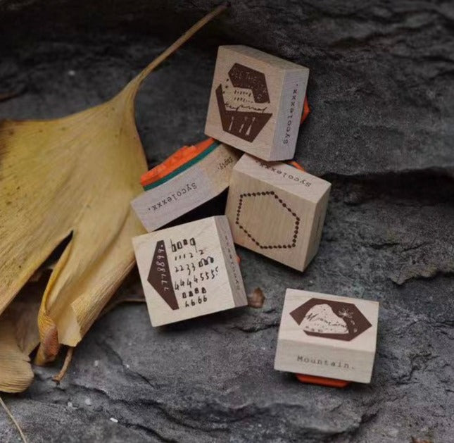 Sycolexxx - Super Hexagon | 9pcs Rubber Stamp Set