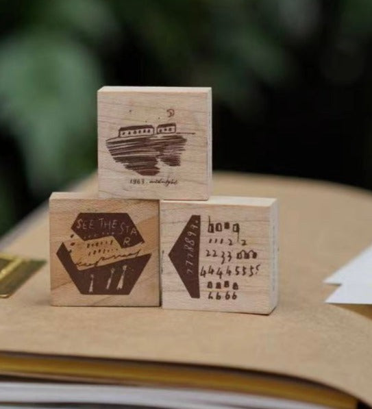 Sycolexxx - Super Hexagon | 9pcs Rubber Stamp Set