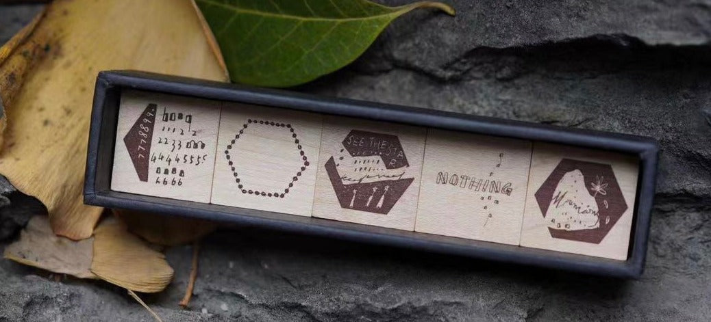 Sycolexxx - Super Hexagon | 9pcs Rubber Stamp Set