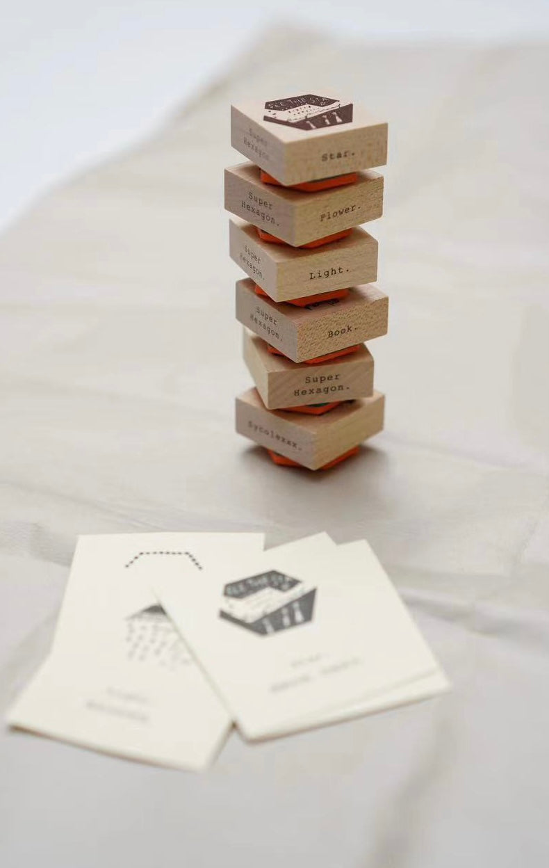 Sycolexxx - Super Hexagon | 9pcs Rubber Stamp Set