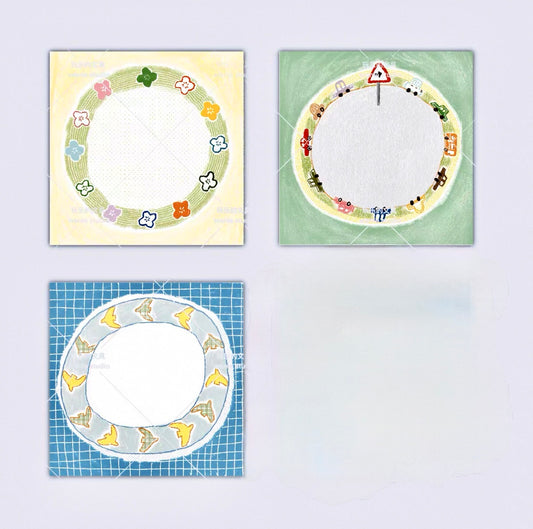 NEW! Wanle Studio - Vol.11 - Clock Plate | 30pcs Memo Pad | Double-sided Printing Ephemera Paper