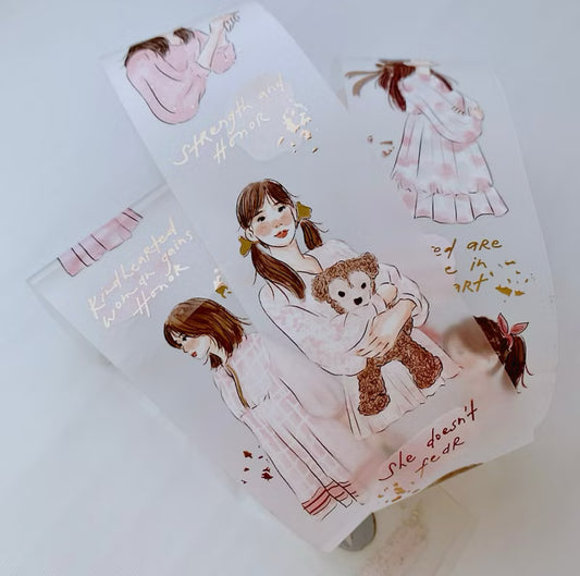Katkreates Illustration - Selah | 4cm Foil PET Tape | Release Paper