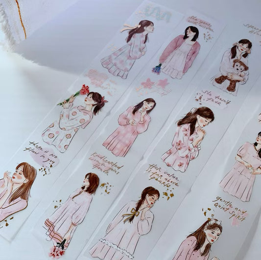 Katkreates Illustration - Selah | 4cm Foil PET Tape | Release Paper