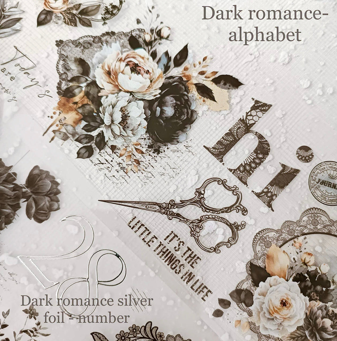 Journal Pages - Dark Romance - Alphabet | 7.5cm PET Tape | Release Paper