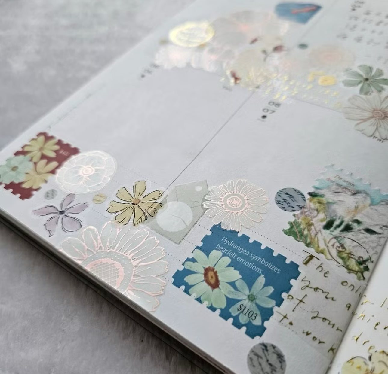 Fairy Maru - Flower Special #5 | 5cm Embossed Pink Gold Foil | Release Paper