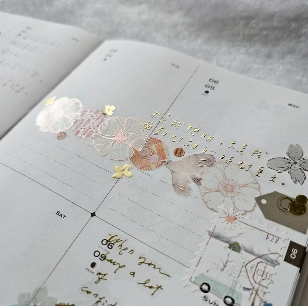 Fairy Maru - Flower Special #5 | 5cm Embossed Pink Gold Foil | Release Paper