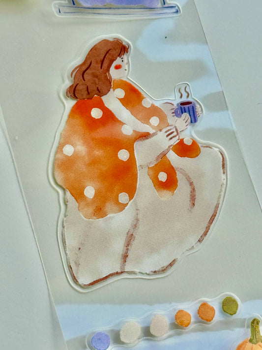 Lynn Illustration - Soft Light Girl | Kiss-cut | 5cm Tape | Release Paper | 5M