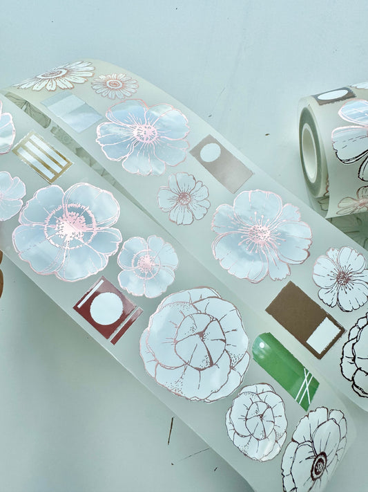 Fairy Maru - Flower Special #5 | 5cm Embossed Pink Gold Foil | Release Paper