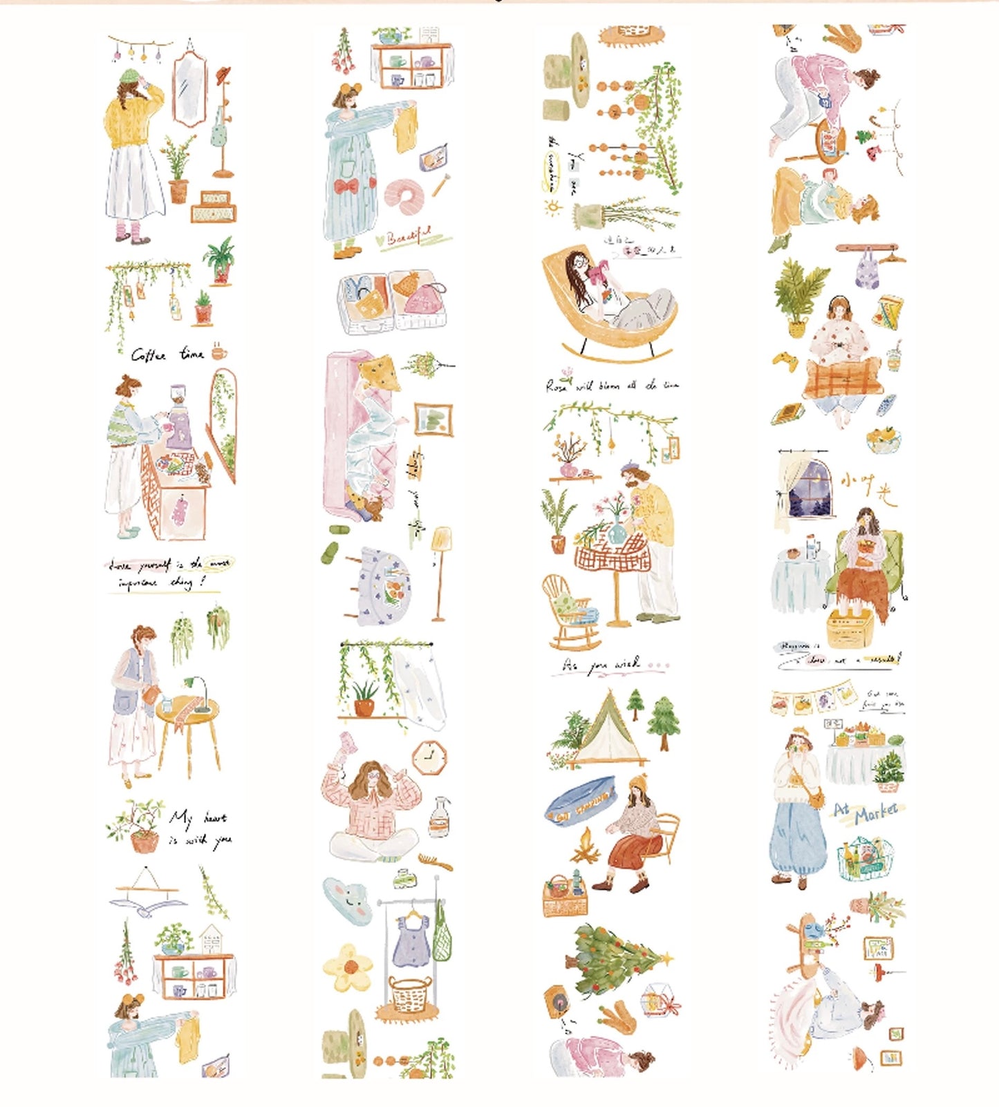 NEW! Lynn Illustration - Everyday Life | Kiss-cut | 6.5cm Tape | Release Paper | 5M