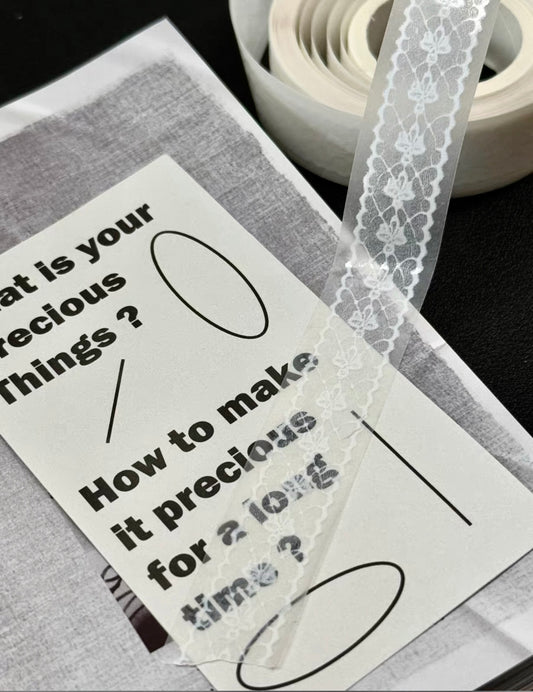 NEW! Life Tape - Lace Ribbon | 2 Rolls Tape Set | Tracing Paper | Release Paper | 5M X 2