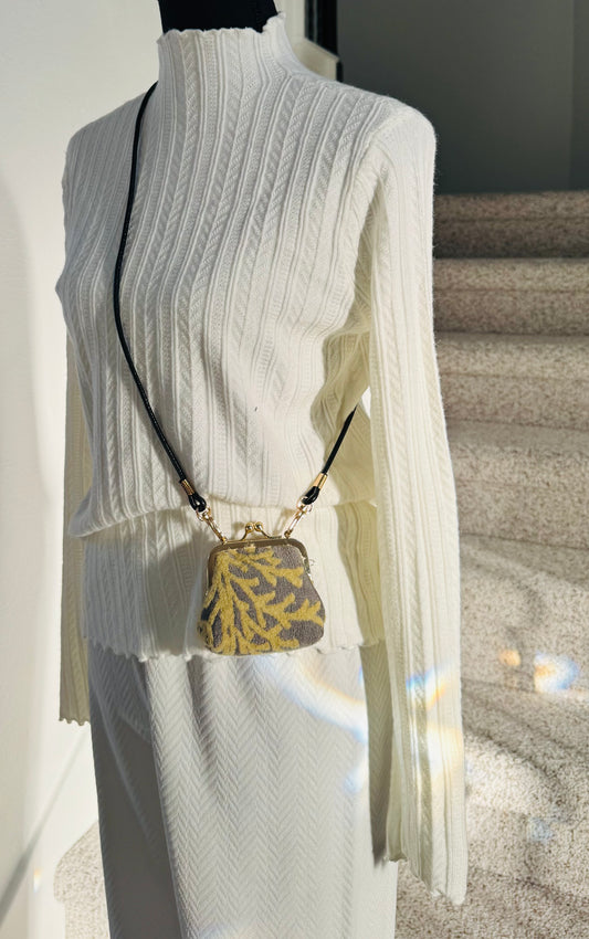 ESH Exclusive Collection - earphone case | Kiss Lock | Yellow Pine | Handmade Products | mina perhonen Fabric