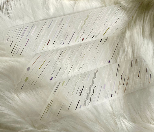 MWJ - Lines | 4.5cm Kiss-cut Glitter PET Tape |  Release Paper | 5M