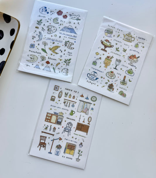 Orange Studio - Sticker | Washi Paper Sticker | 2 Sheets Sticker