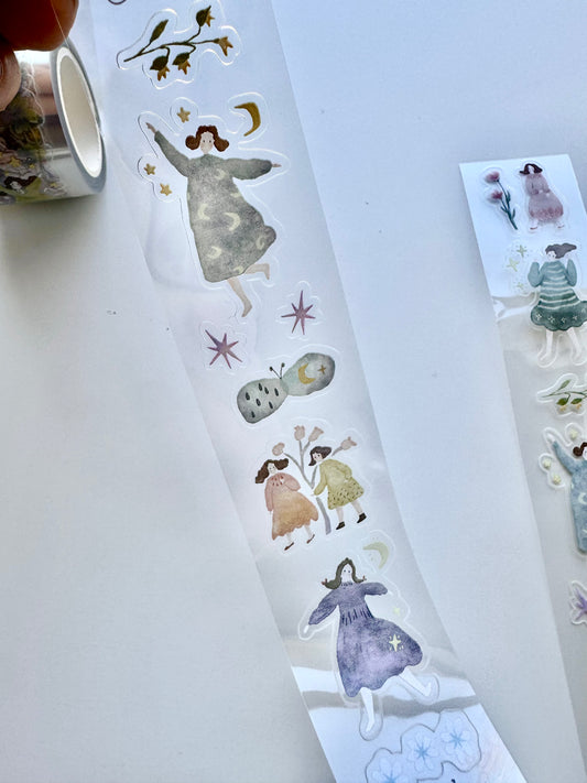 NEW! Bloom Your Day Studio - Mini Girls - Moonlight Girl | 3cm Tape | Release Paper | 5M