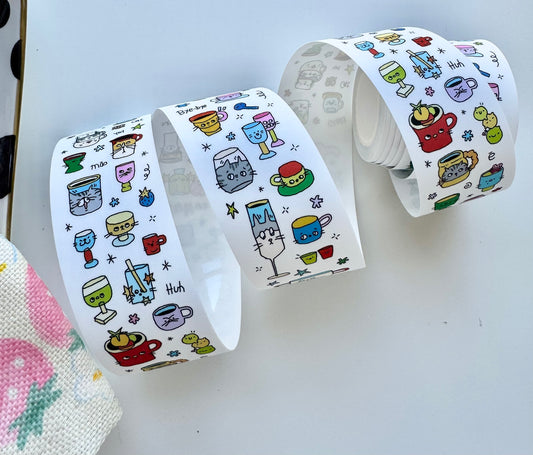 Two Clouds - Kitty Mug | Kiss-cut | 4cm Glitter Tape | Release Paper | 5M