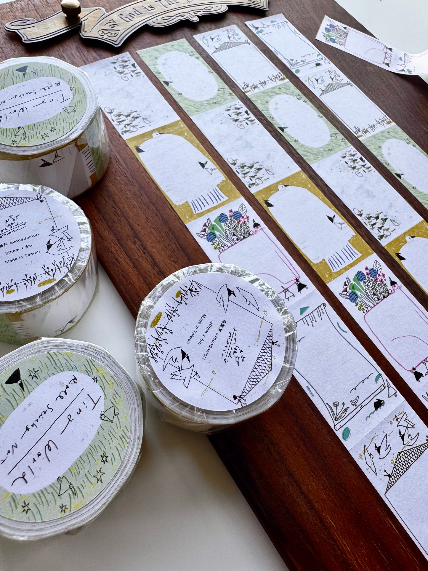 NEW! Avocadomori - Tiny World | 3cm Sticker Tape | Roll Sticky Note | NO Release Paper | 5M