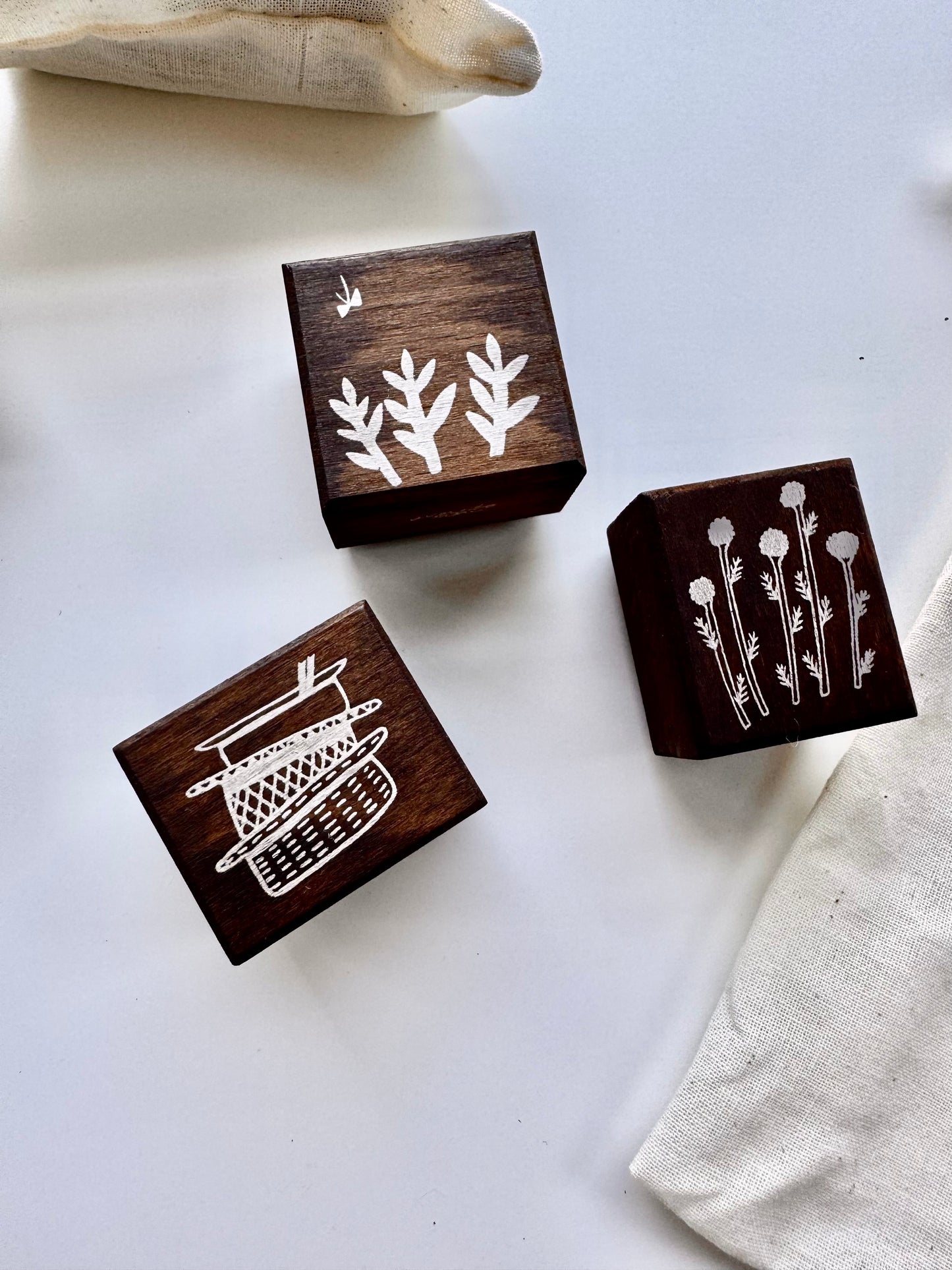 NEW! Avocadomori - Straw Hat & Wild Flower | 3pcs Rubber Stamp Set