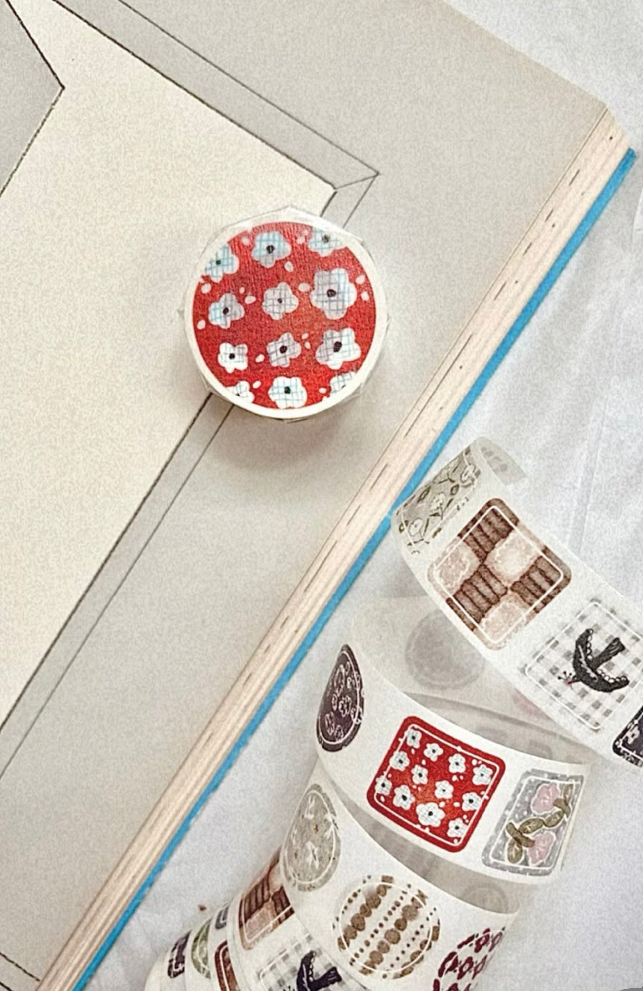 NEW! Pion - Coaster | Kiss-cut | 2.5cm Washi Tape | Release Paper | 5M