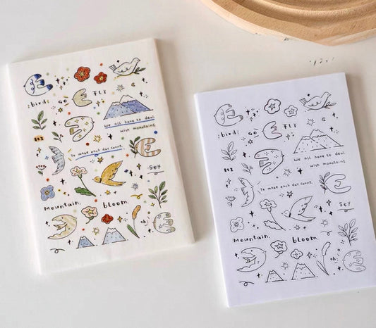 Orange Studio - Sticker | Washi Paper Sticker | 2 Sheets Sticker