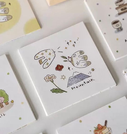 Orange Studio - Mountain and Birds | 24pcs Memo Pad | Ephemera Paper