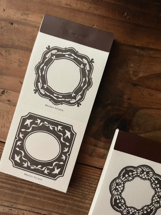 Breezy Studio - Ribbon Letter Paper | 50pcs Notebook | Ephemera Paper