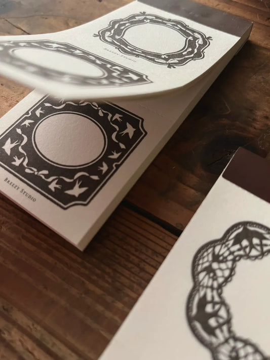 Breezy Studio - Ribbon Letter Paper | 50pcs Notebook | Ephemera Paper