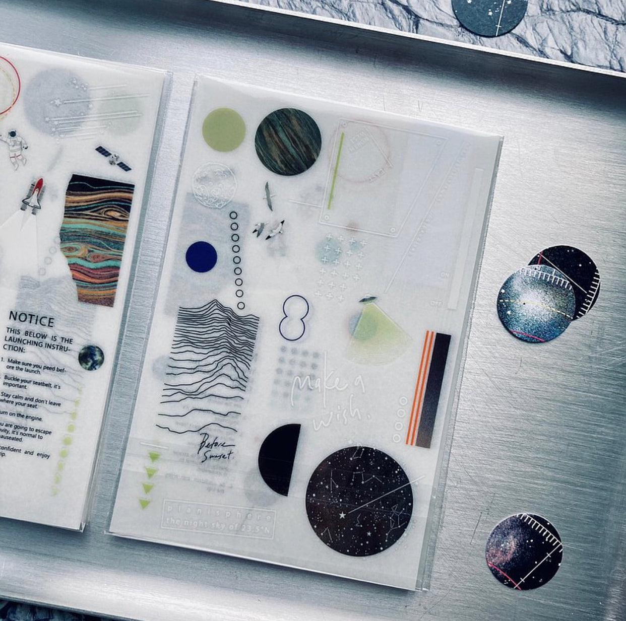 Somesortof.fern - Space | 2 Sheets | Rub On Sticker