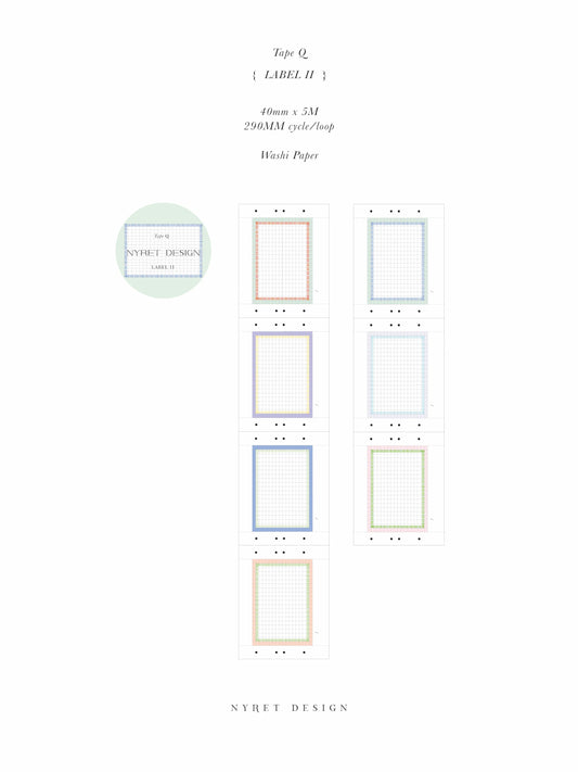 NEW! Nyret - Label II| Kiss-cut | 4cm Washi Tape | Release Paper | 5M